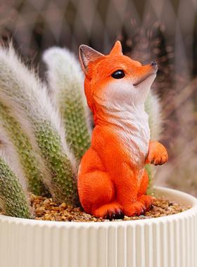 创意九尾狐树脂摆件猴尾柱多肉植物仙人柱花盆景观花园微景观装饰