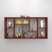 壁挂博古架墙上摆件展示柜紫砂壶茶具茶叶收纳架挂墙多宝阁置物架