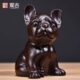 黑檀木雕狗摆件三合十二生肖狗家居客厅电视柜办公装 饰红木工艺品