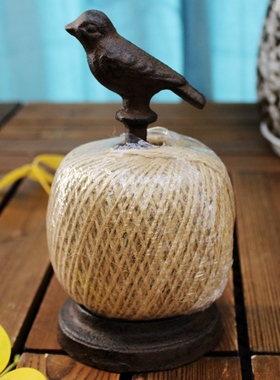 复古创意个性杂货铸铁线s轴送麻绳剪刀素材家居软装装饰桌面摆件