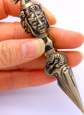 黄铜法器马头明王普巴九股金刚杵男女士随身携带吊坠手工精品