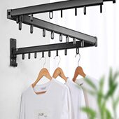 阳台晾衣架上翻晒衣杆伸缩杆室内窗户隐形收缩凉衣架不锈钢晒衣架