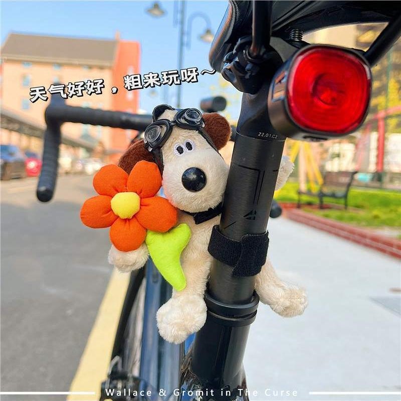 可爱摩托电动车自行车装饰挂件配件儿童单车把玩偶掌门狗公仔摆件