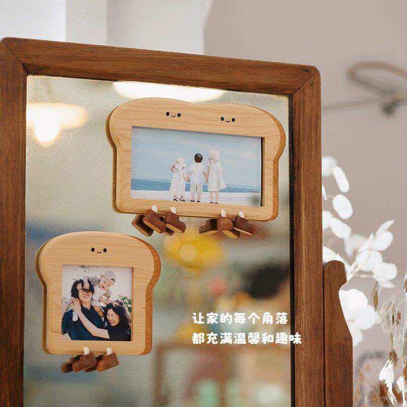 面包开关贴/实木面包板开关摆件可爱创意原木风墙面装饰