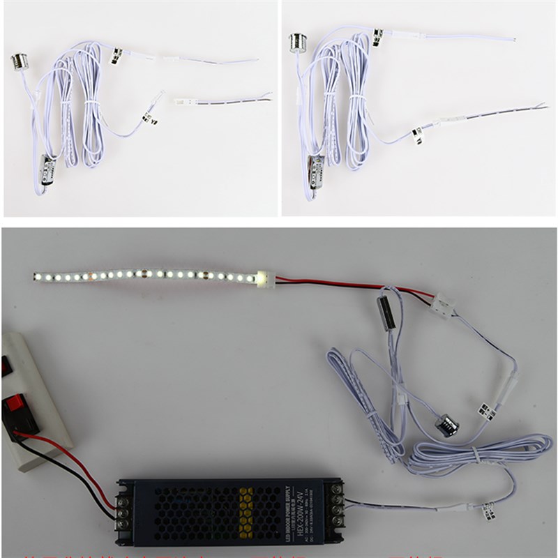 橱柜灯12V人体感应开关手扫触摸单双门控感应器24V变压器探头