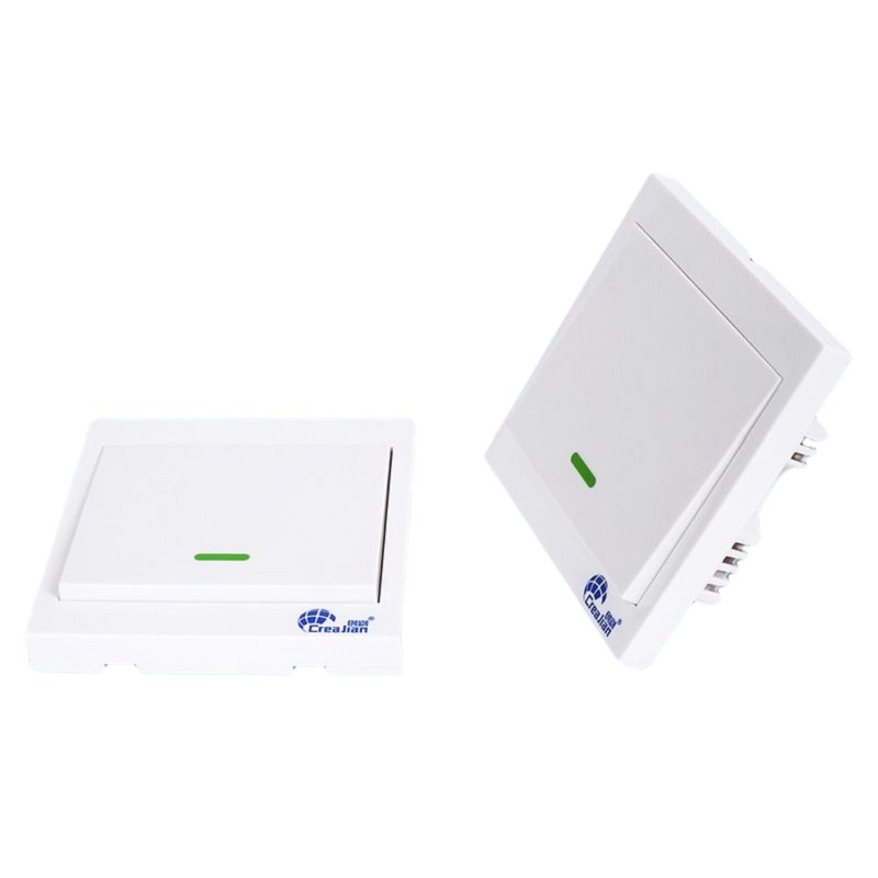 无线遥控开关220v86型单火线面板双控双联面板免布线遥控器随意贴