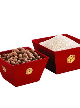 实木日进斗金仿古米斗客厅创意装饰老式结婚用升四方升子桌面摆件