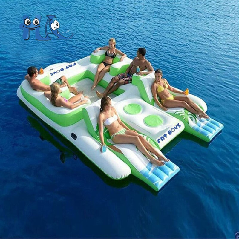 浮床沙发垫充气大沙发浮标滚筒水上球躺椅浮台划水板浮动式大浮力