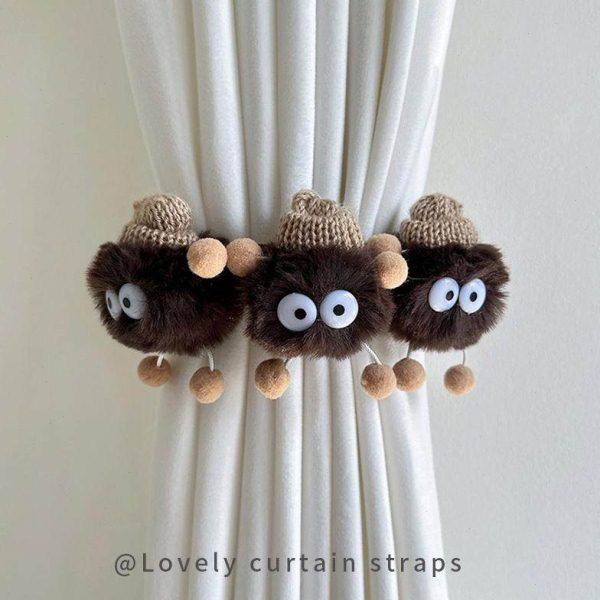 可爱毛球创意窗帘捆绑带公仔固定扣卡通扣环白纱帘扎束带装饰扎绳,居家布艺,窗帘绑带,淘宝优惠券,粉丝福利购,淘宝优惠卷