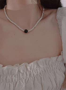 抖音轻奢碎e银锁骨链女小众设计感2023年新款百搭锁吊坠项链个性