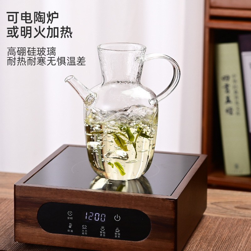 高硼硅新中式仿宋茶壶大容量玻璃泡D茶壶500毫升水经注水壶家用