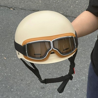 头盔女电动车四季通m用电瓶摩托车个性男女款半盔安全帽子夏季骑