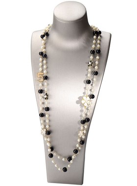 NK-121五五大小花朵手工珍珠项链F多层可叠戴长款女毛衣链秋冬新