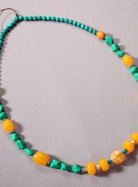 民族风藏式复古长款项链男女藏z族松石天珠百搭夸张吊坠西藏服配