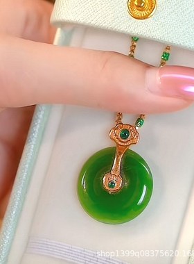 新款项链女简约锁k骨链古法传承复古仿玉轻奢气质项链服饰品衣挂