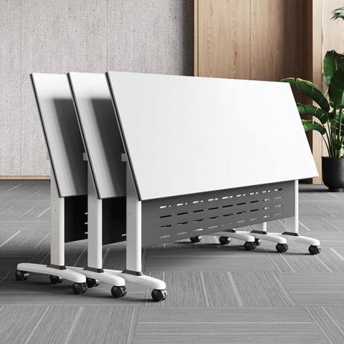 折叠会议桌带轮子活动折叠培训办公桌椅组合可移动折叠拼接长条桌