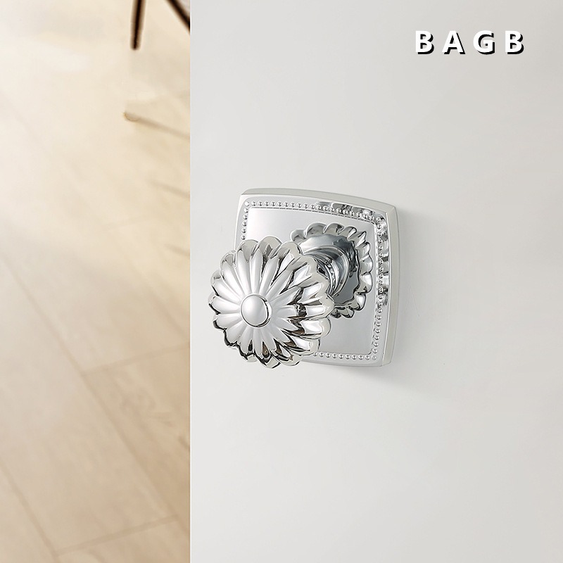 BAGB金色古铜锌合金美式南瓜锁卫生间双开门门锁玻璃极简美式门锁