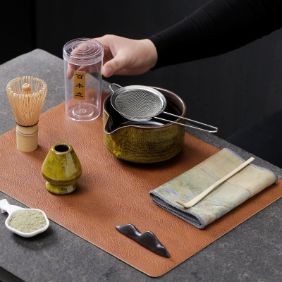 日式抹茶茶具套装窑变抹茶碗带嘴茶筅百本立整套宋代点茶器具新品