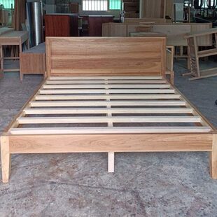 新中式现代简约榆木白蜡木实木床榫卯结构实木大床