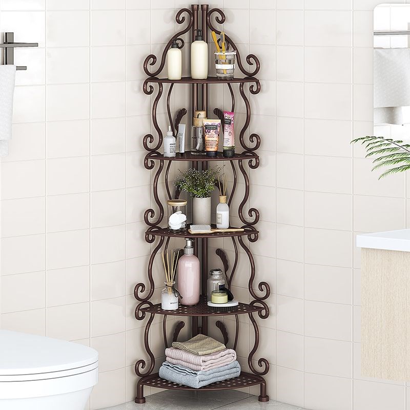 【可折叠免安装】铁艺浴室三角架置物G架落地卫生间洗手间厨房收