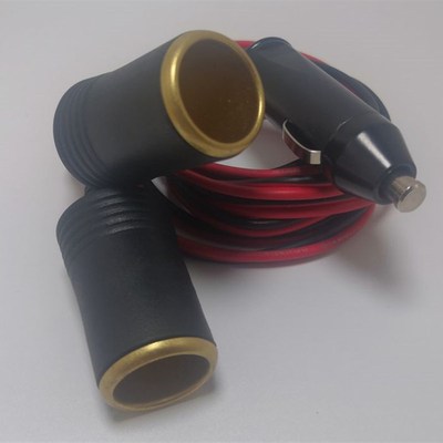 车用 一拖二汽车点烟器插座一分二车载电源插头Q铜母座20A大功率