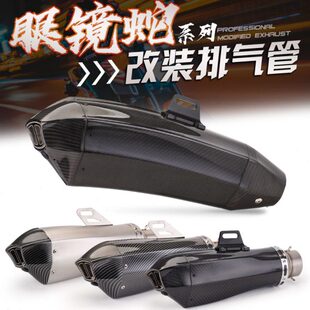摩托车排气改装 黄龙600 NINJAH2 ZX10R眼镜蛇改装碳纤排气管