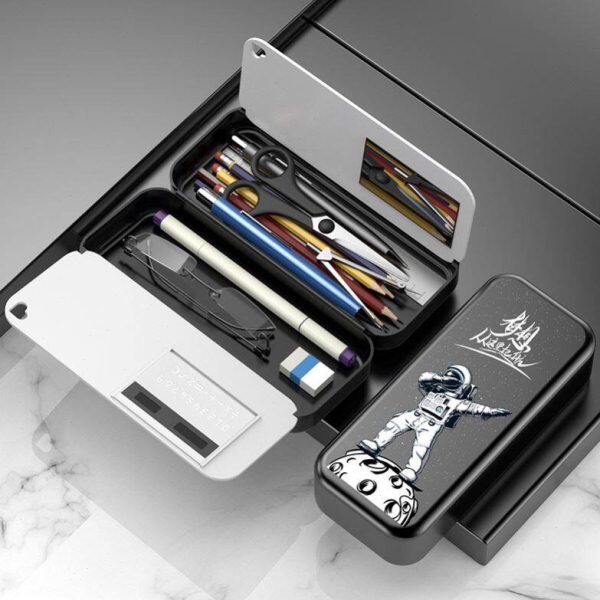 文具盒男孩款10岁黑科技网红初中铅笔袋子小学生五年级多功能黑色