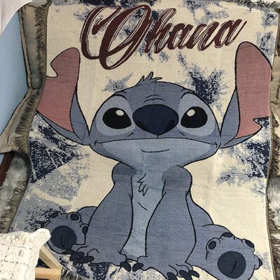 史迪奇沙发盖毯stitch毯子史迪仔挂毯卡通动漫装饰办公室空调披肩