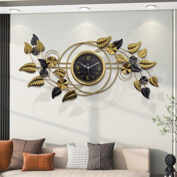 钟表新中式挂钟客厅家用时尚简约创意欧式轻奢银杏叶装饰挂墙时钟,家居饰品,挂钟,淘宝优惠券,粉丝福利购,淘宝优惠卷