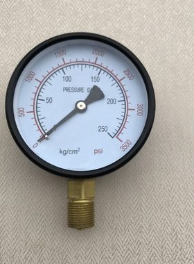 压力表 外径100mm 压力0-250KG 3500PSI 型号 y-100 螺纹 m20x1.5