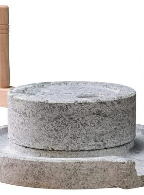 家用小磨手工磨豆浆小石磨天然石磨石头小磨盘非电动石磨复古磨盘