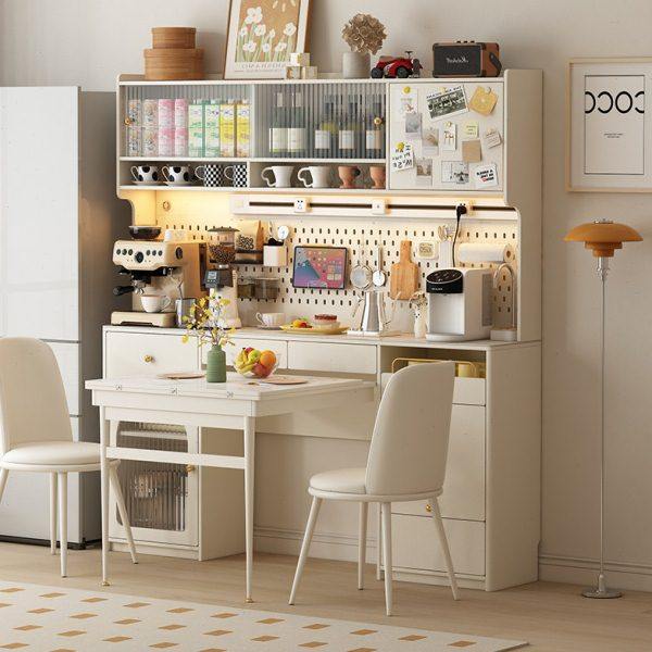 可伸缩隐形折叠餐桌餐边柜一体小户型多功能靠墙岛台收纳柜吃饭桌,住宅家具,岩板餐桌,淘宝优惠券,粉丝福利购,淘宝优惠卷