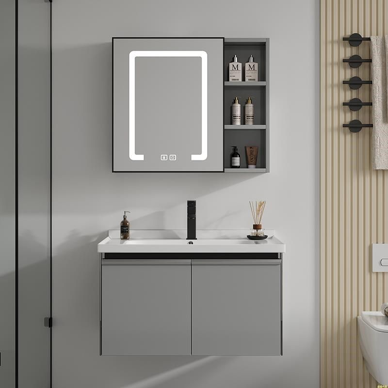 加厚太空铝浴室柜组合一体陶瓷洗P手盆卫生间洗脸池阳台洗漱台面