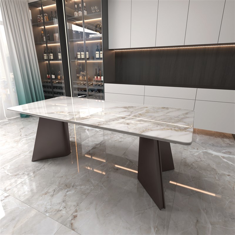 轻奢餐桌桌腿支架桌子腿不锈钢支撑脚岩板茶桌底座大理石办公桌脚