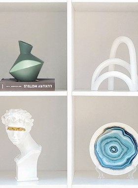 样板间书柜家居软装饰品创意玻璃陶瓷工艺品杯蜡仿真花摆件ZH3438