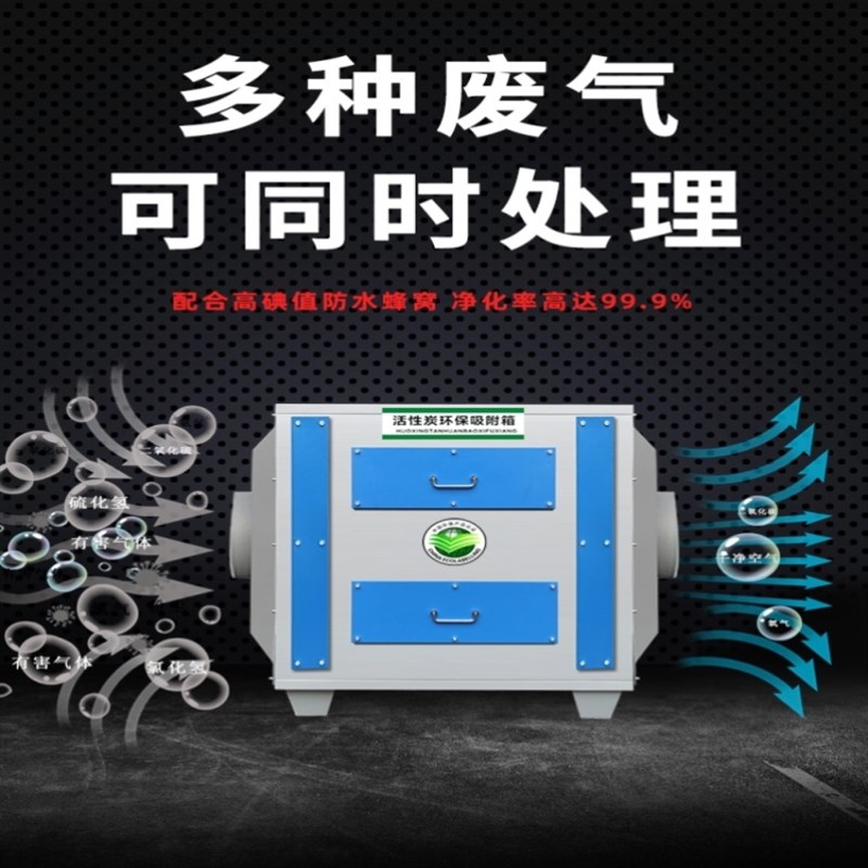 UV光氧催化废气处理环保设备光解净化烤喷漆房等离子活性炭一体机