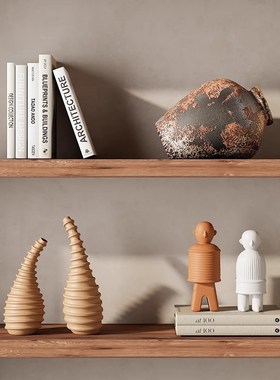 侘寂中古风民宿酒店小众艺术摆件复古做旧陶瓷隔断酒柜陈列装饰品