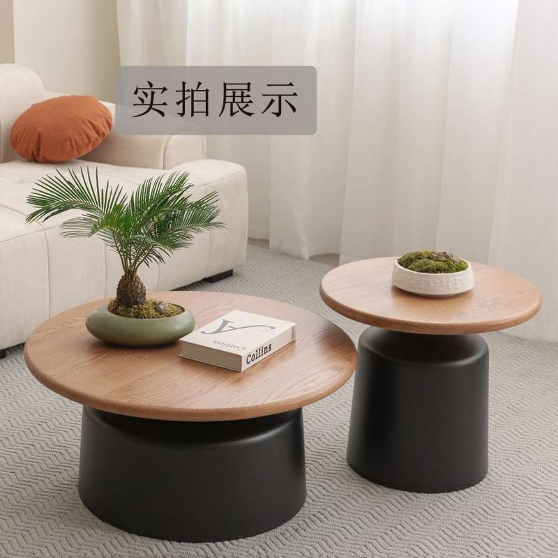 奶油风公寓茶几客厅家用小户型简约网红铁艺圆形马提尼民宿茶几