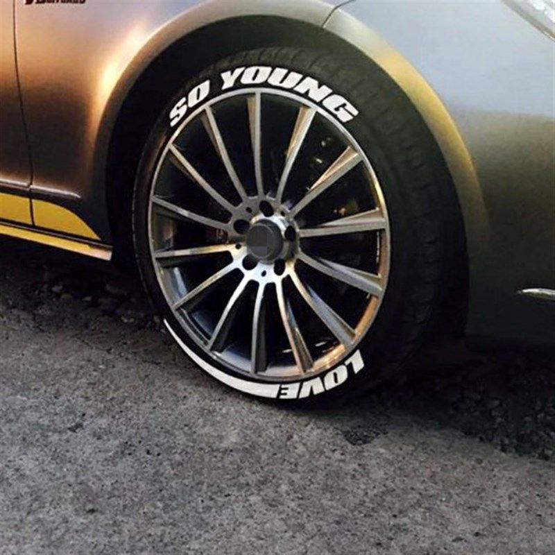 轮胎字母贴3D立体个性改装轮胎字潮流定制英文字母轮摩托轮胎网红