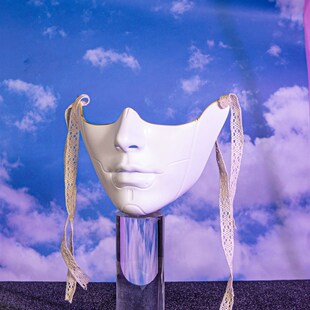 新彩色下半脸COS美人道具摆设珍藏半脸装饰机械风成人男女面具