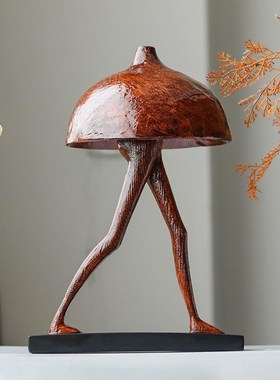 北欧轻奢摆件创意蘑菇人物造型艺术装饰品样板房民宿酒店前台摆设