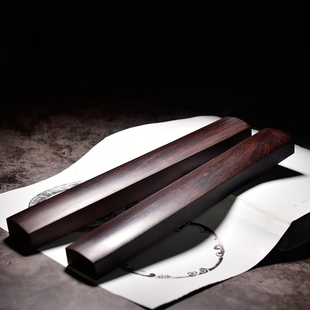 懿羲堂 实木镇尺压纸精品素雅文镇实木镇尺镇纸黑梓木文房四宝古