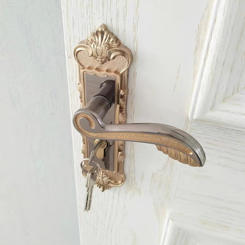 简约室内房门锁欧式简约通用型门把手 卧室静音套装木门平开门锁