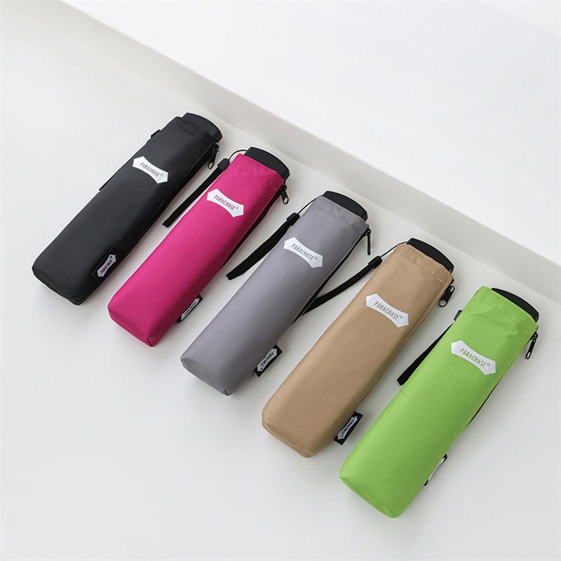 2.5cm超薄超轻扁雨伞小巧便携三折6骨防泼水铅笔羽毛折叠男女士