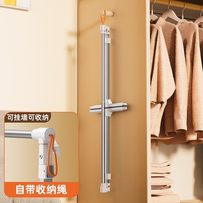 折叠飘窗晾衣架杆一整根可伸缩升降小型落地阳台卧室内家用不占地