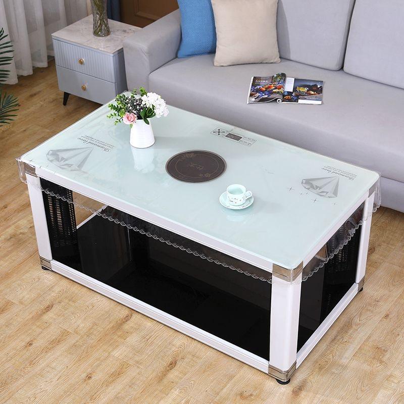 新款透明桌布餐桌防水防油烤火罩皮罩长方形电暖炉茶几取暖桌面垫