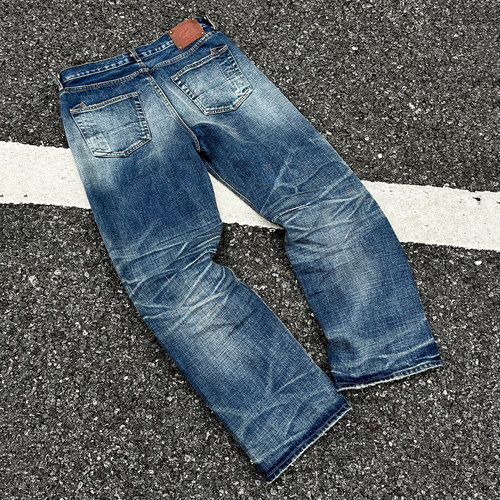 WOODENhea美式复古工加长牛仔裤