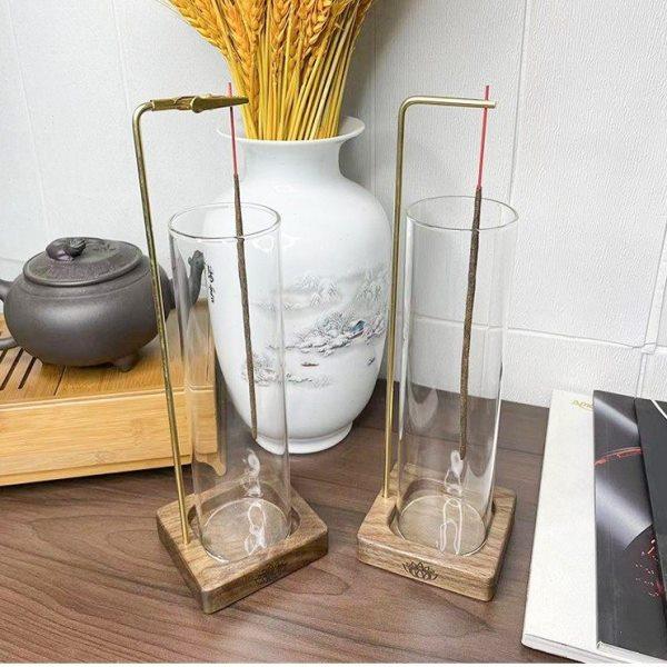 木制倒挂式香炉线香香插黑胡桃木黄铜支架香架相棒居家简约熏香架,家居饰品,香托/香盘/香座/香插,淘宝优惠券,粉丝福利购,淘宝优惠卷