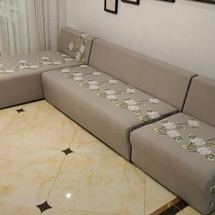 L型无扶手全包沙发套定制贵妃成型沙发罩U型转角脚踏老式四季通用