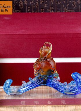 班德拉斯琉璃葫芦摆件如意摆件商务礼品祝寿礼品开业上市贺礼摆设